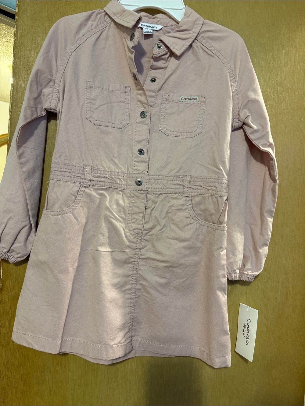 Calvin Klein Dusty Rose Utility Shirt Dress